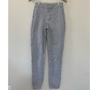 FREE‎ PEOPLE Blue White Striped Skinny Slim Leg Pants